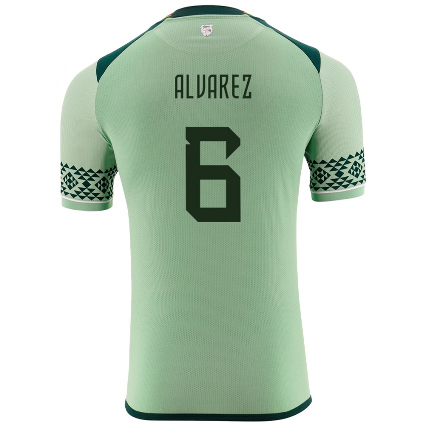 Bambino Maglia Bolivia Eduardo Álvarez #6 Verde Chiaro Kit Gara Home 24-26 Maglietta