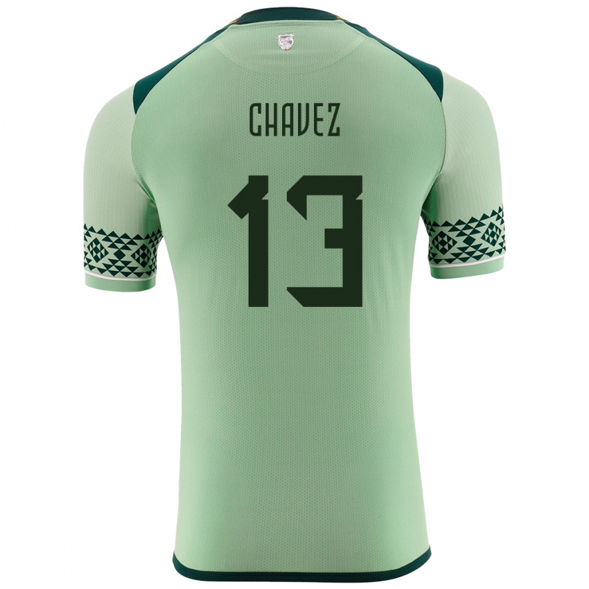 Bambino Maglia Bolivia Lucas Chávez #13 Verde Chiaro Kit Gara Home 24-26 Maglietta