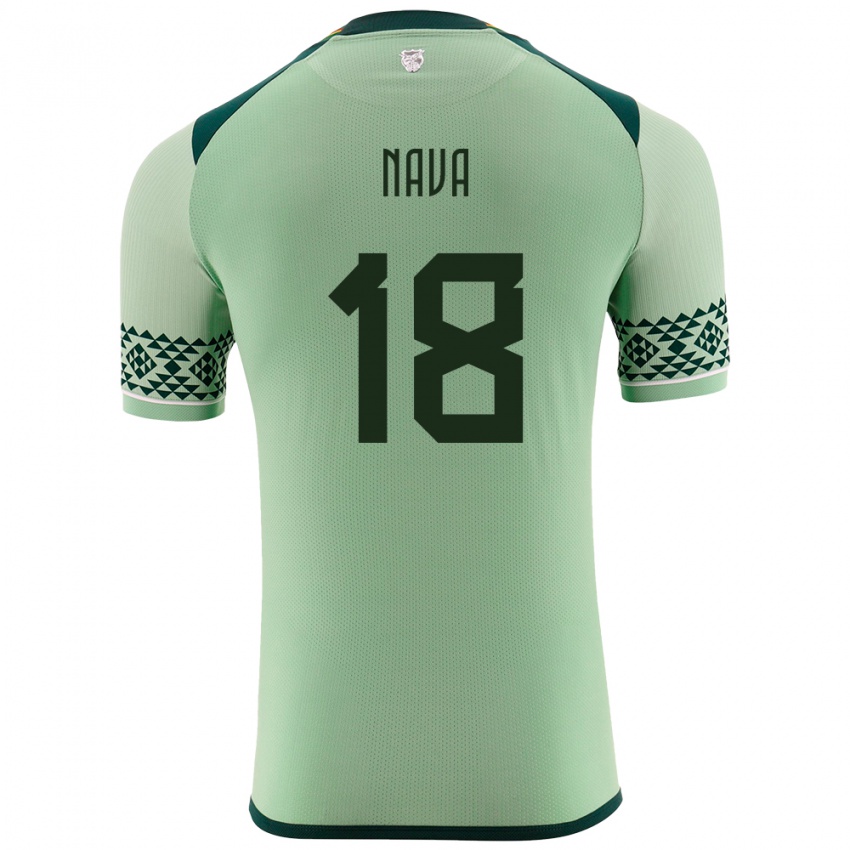 Bambino Maglia Bolivia Fernando Nava #18 Verde Chiaro Kit Gara Home 24-26 Maglietta