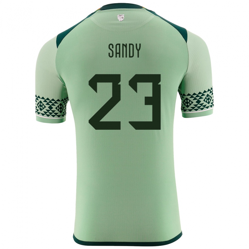 Bambino Maglia Bolivia Daniel Sandy #23 Verde Chiaro Kit Gara Home 24-26 Maglietta