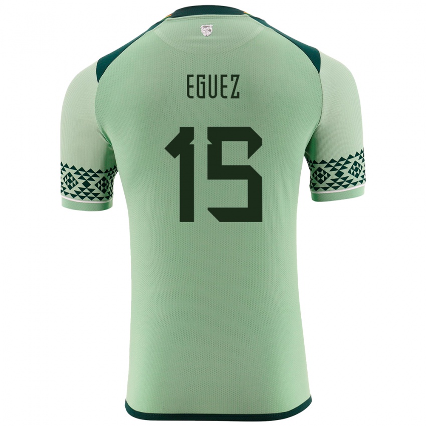 Bambino Maglia Bolivia Ramiro Eguez #15 Verde Chiaro Kit Gara Home 24-26 Maglietta