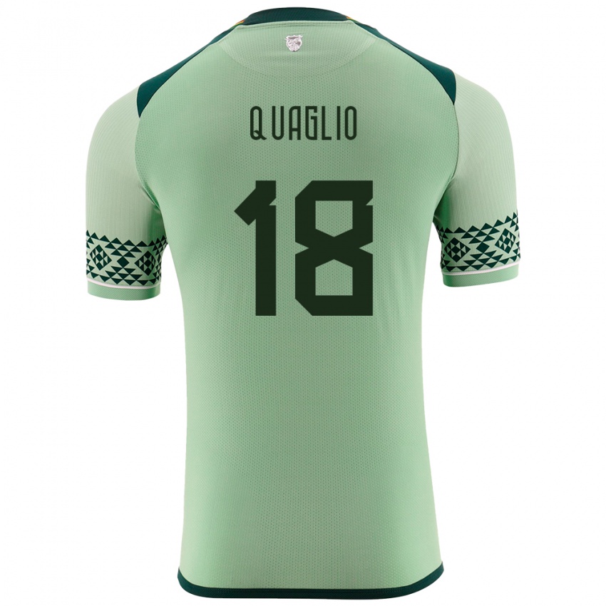 Bambino Maglia Bolivia Fabricio Quaglio #18 Verde Chiaro Kit Gara Home 24-26 Maglietta