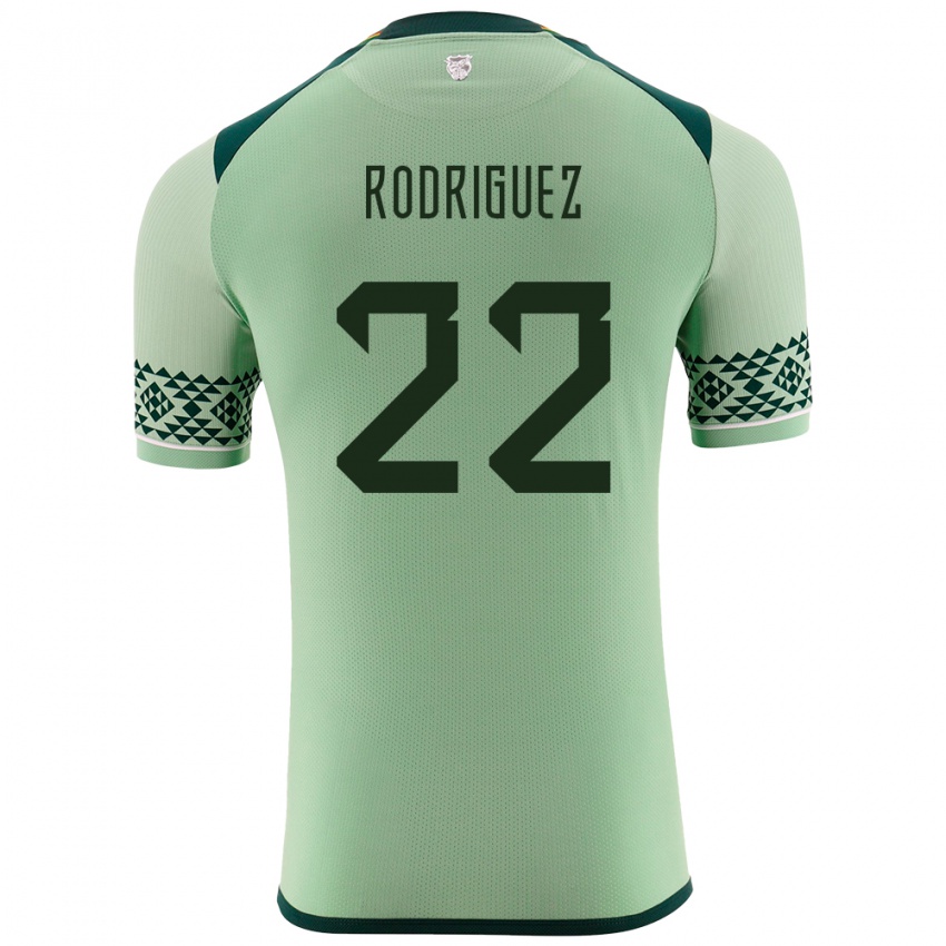 Bambino Maglia Bolivia Carlitos Rodriguez #22 Verde Chiaro Kit Gara Home 24-26 Maglietta