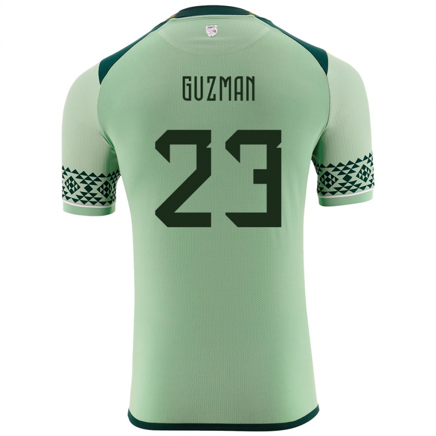 Bambino Maglia Bolivia Leonardo Guzmán #23 Verde Chiaro Kit Gara Home 24-26 Maglietta