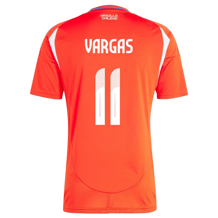 Bambino Maglia Cile Eduardo Vargas #11 Rosso Kit Gara Home 24-26 Maglietta