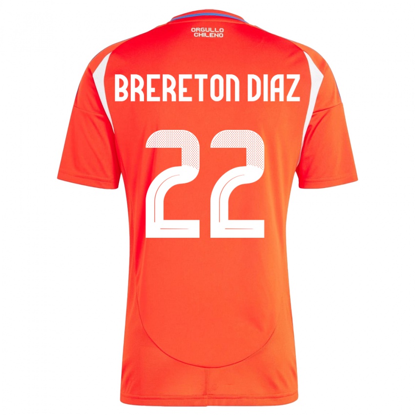 Bambino Maglia Cile Ben Brereton Díaz #22 Rosso Kit Gara Home 24-26 Maglietta