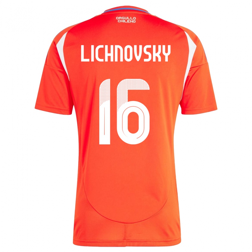 Bambino Maglia Cile Igor Lichnovsky #16 Rosso Kit Gara Home 24-26 Maglietta