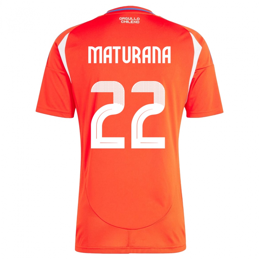 Bambino Maglia Cile Martín Maturana #22 Rosso Kit Gara Home 24-26 Maglietta