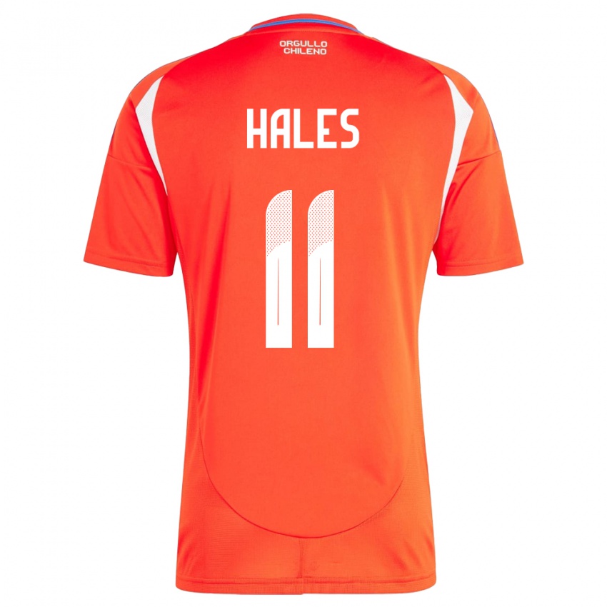 Bambino Maglia Cile Alejandro Hales #11 Rosso Kit Gara Home 24-26 Maglietta