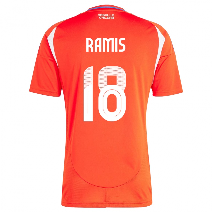 Bambino Maglia Cile Oliver Ramis #18 Rosso Kit Gara Home 24-26 Maglietta