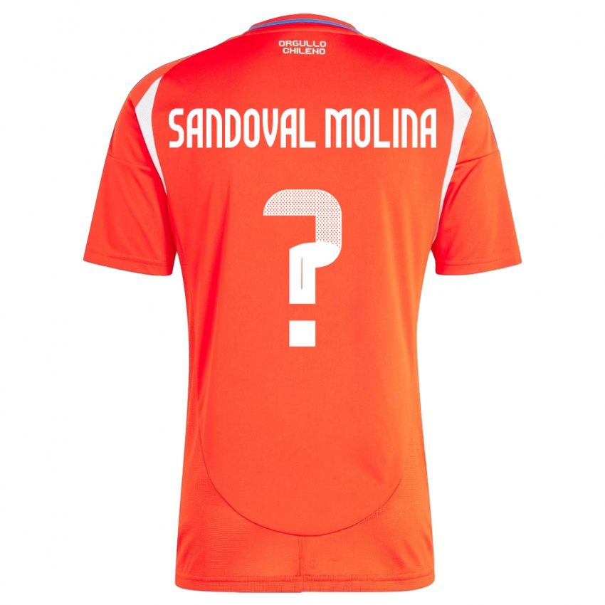 Bambino Maglia Cile Mario Sandoval Molina #0 Rosso Kit Gara Home 24-26 Maglietta