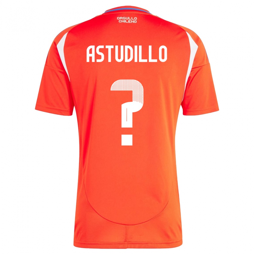 Bambino Maglia Cile Jerall Astudillo #0 Rosso Kit Gara Home 24-26 Maglietta