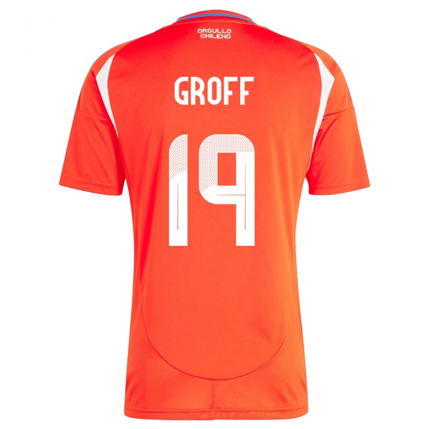 Bambino Maglia Cile Llanka Groff #19 Rosso Kit Gara Home 24-26 Maglietta