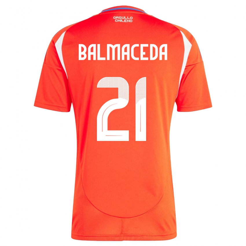 Bambino Maglia Cile Rosario Balmaceda #21 Rosso Kit Gara Home 24-26 Maglietta