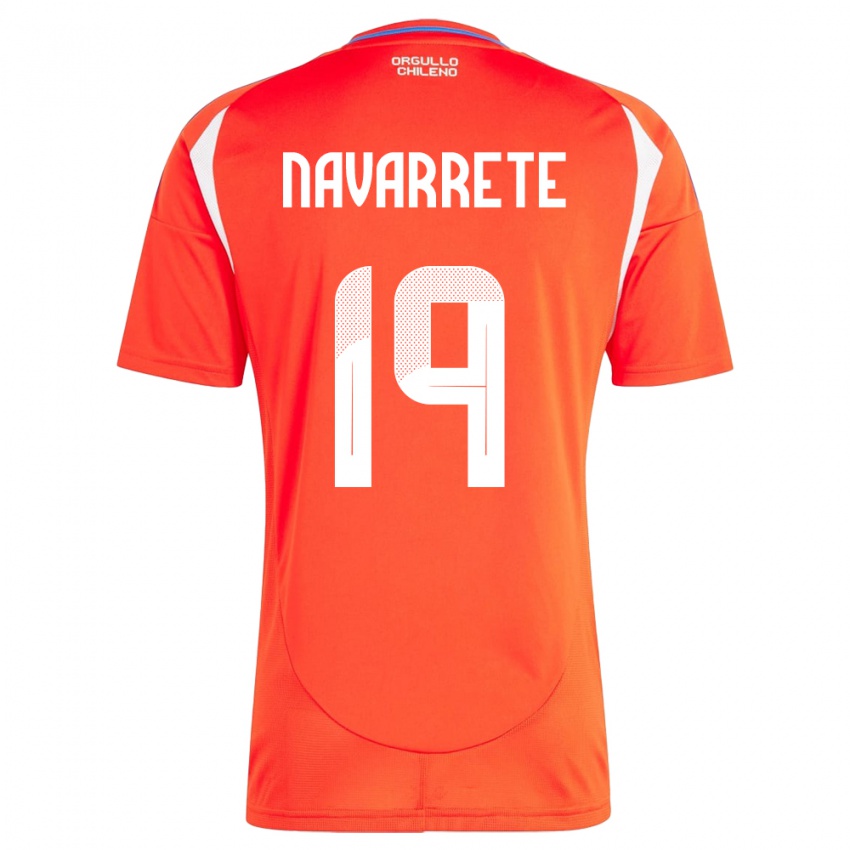 Bambino Maglia Cile Valentina Navarrete #19 Rosso Kit Gara Home 24-26 Maglietta