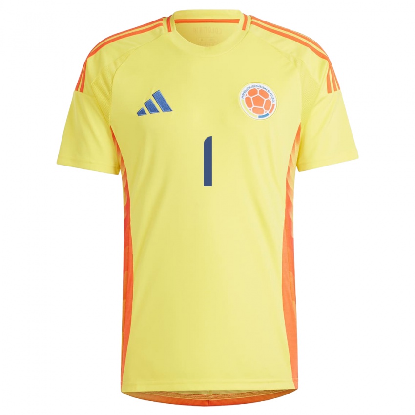 Bambino Maglia Colombia David Ospina #1 Giallo Kit Gara Home 24-26 Maglietta