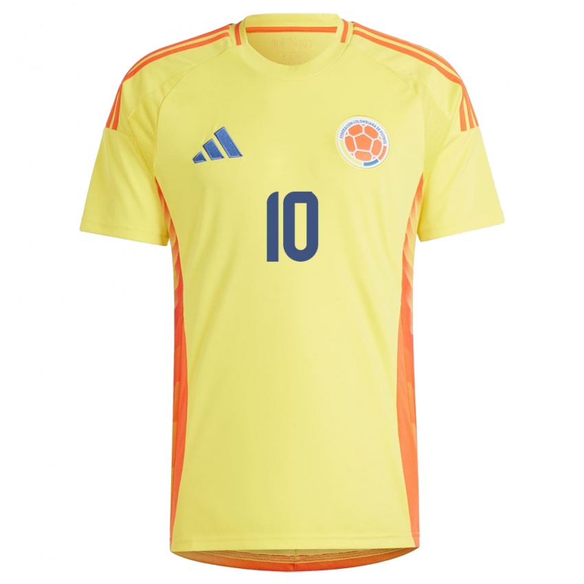 Bambino Maglia Colombia James Rodríguez #10 Giallo Kit Gara Home 24-26 Maglietta