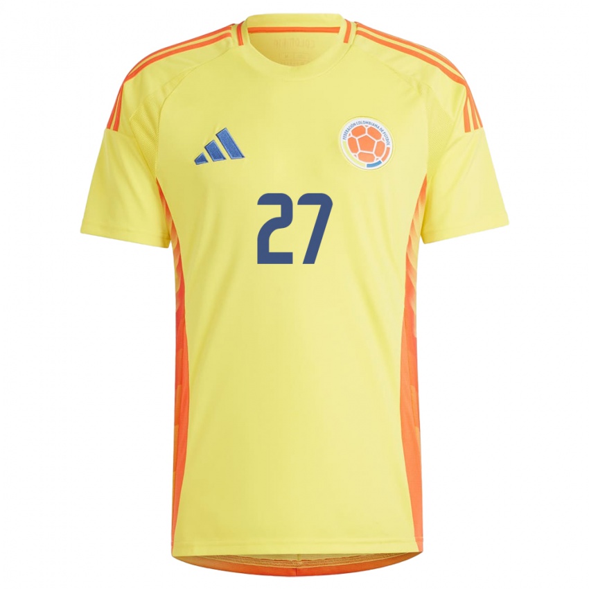 Bambino Maglia Colombia Natalia Gaitán #27 Giallo Kit Gara Home 24-26 Maglietta