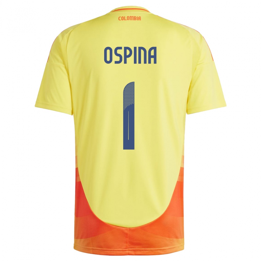 Bambino Maglia Colombia David Ospina #1 Giallo Kit Gara Home 24-26 Maglietta