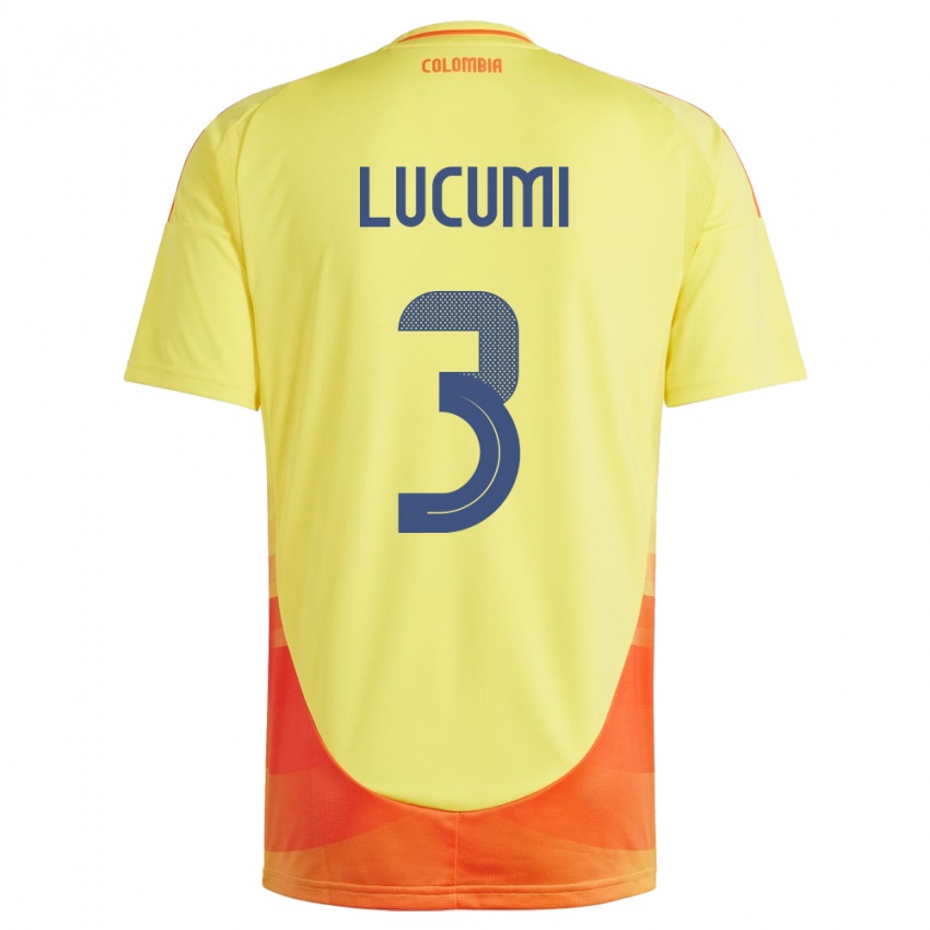 Bambino Maglia Colombia Jhon Lucumí #3 Giallo Kit Gara Home 24-26 Maglietta