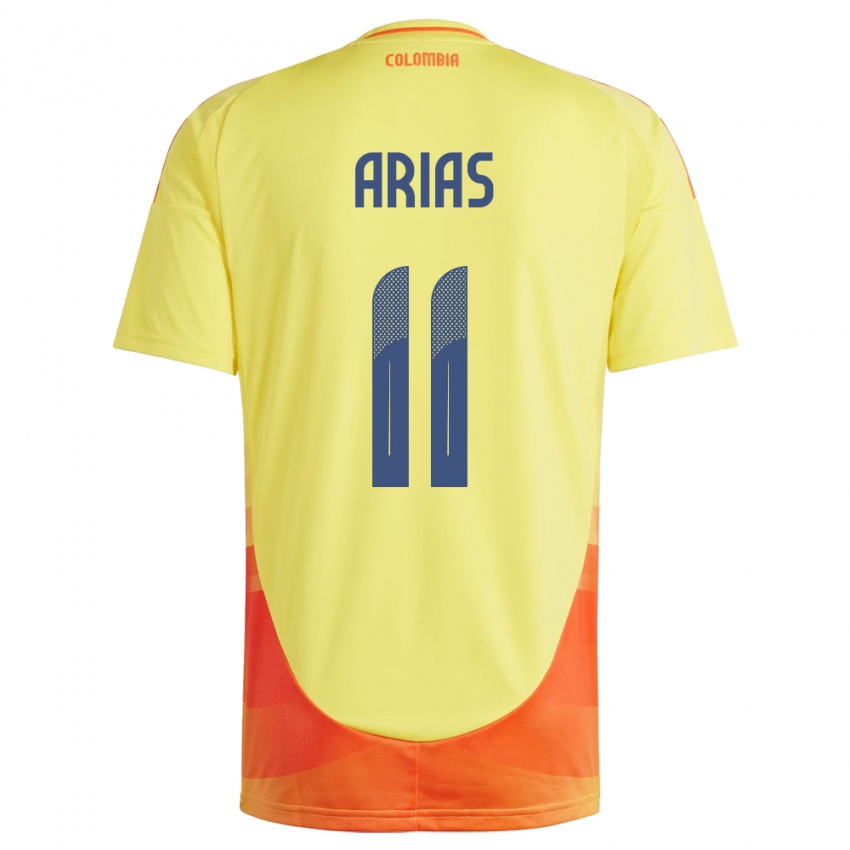 Bambino Maglia Colombia Jhon Arias #11 Giallo Kit Gara Home 24-26 Maglietta