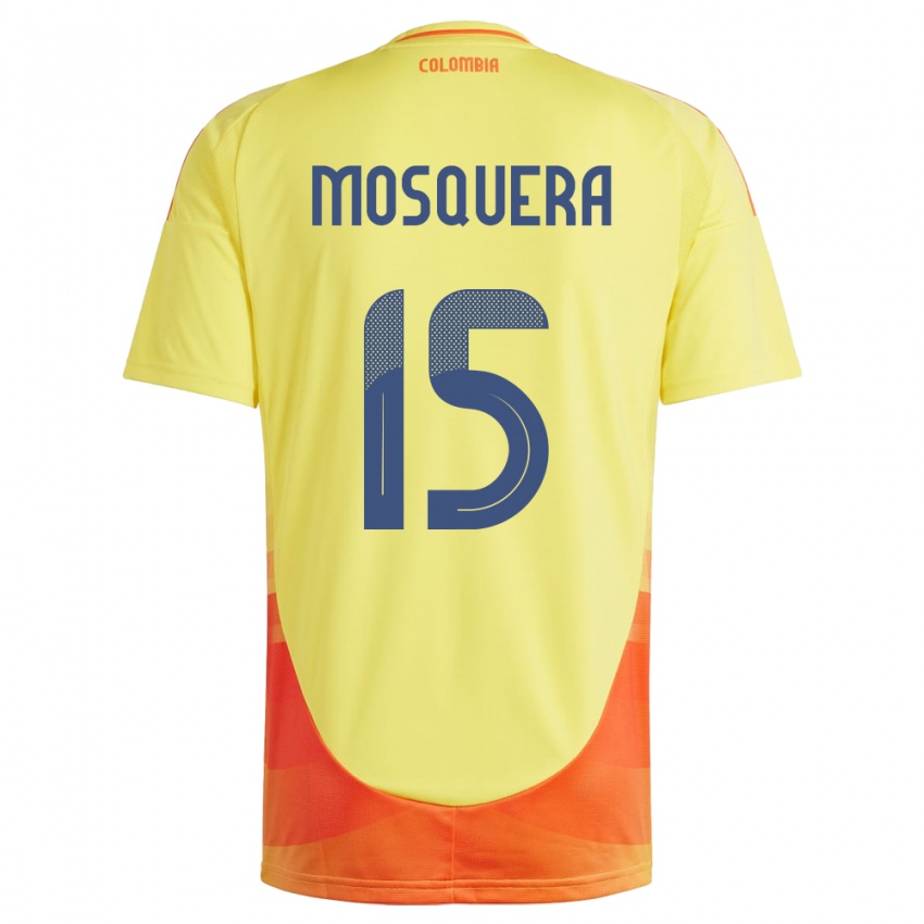 Bambino Maglia Colombia Yerson Mosquera #15 Giallo Kit Gara Home 24-26 Maglietta