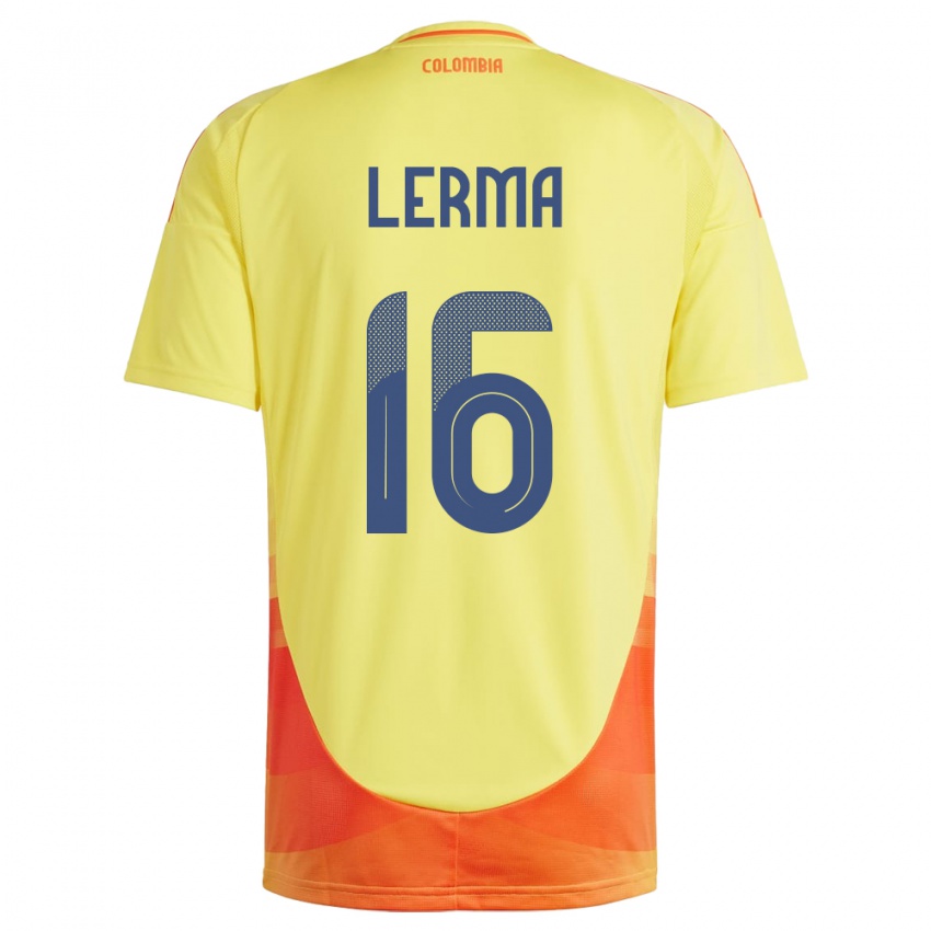 Bambino Maglia Colombia Jefferson Lerma #16 Giallo Kit Gara Home 24-26 Maglietta