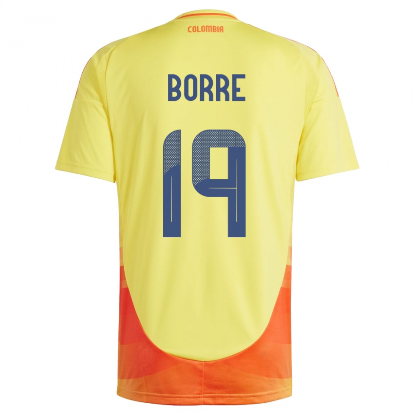 Bambino Maglia Colombia Rafael Borré #19 Giallo Kit Gara Home 24-26 Maglietta