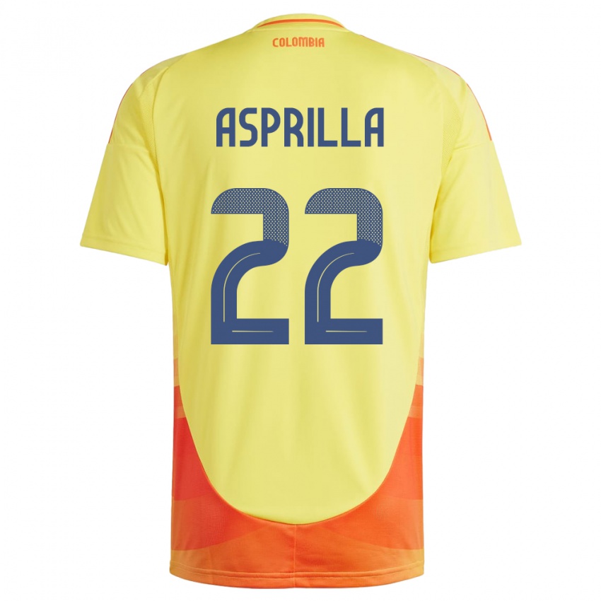 Bambino Maglia Colombia Yáser Asprilla #22 Giallo Kit Gara Home 24-26 Maglietta