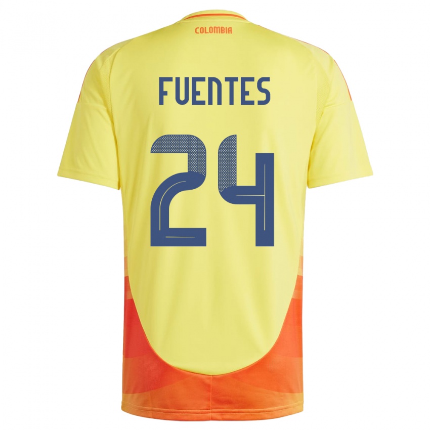 Bambino Maglia Colombia Gabriel Fuentes #24 Giallo Kit Gara Home 24-26 Maglietta