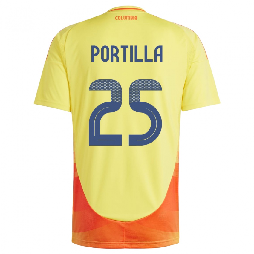 Bambino Maglia Colombia Juan Portilla #25 Giallo Kit Gara Home 24-26 Maglietta