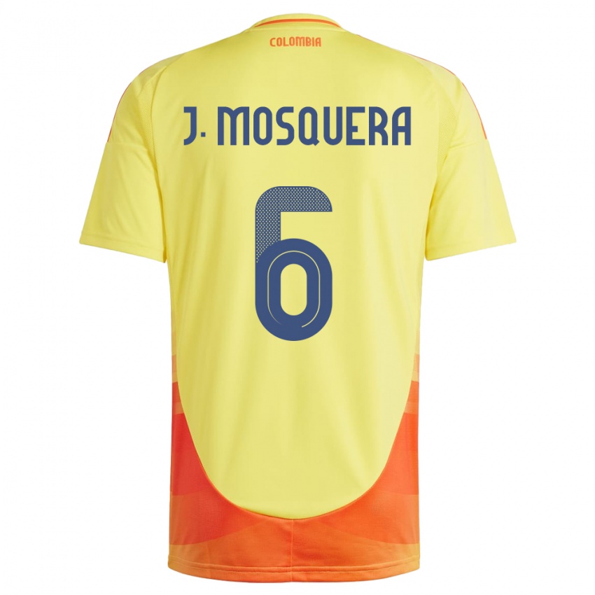 Bambino Maglia Colombia Juan Mosquera #6 Giallo Kit Gara Home 24-26 Maglietta