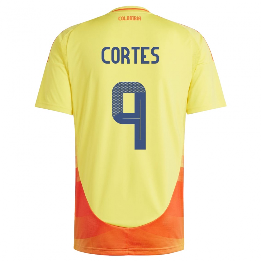 Bambino Maglia Colombia Carlos Cortés #9 Giallo Kit Gara Home 24-26 Maglietta