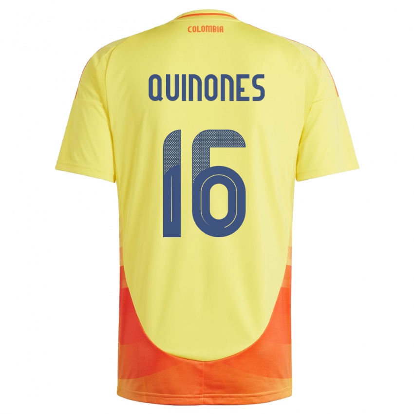 Bambino Maglia Colombia Nelson Quiñónes #16 Giallo Kit Gara Home 24-26 Maglietta