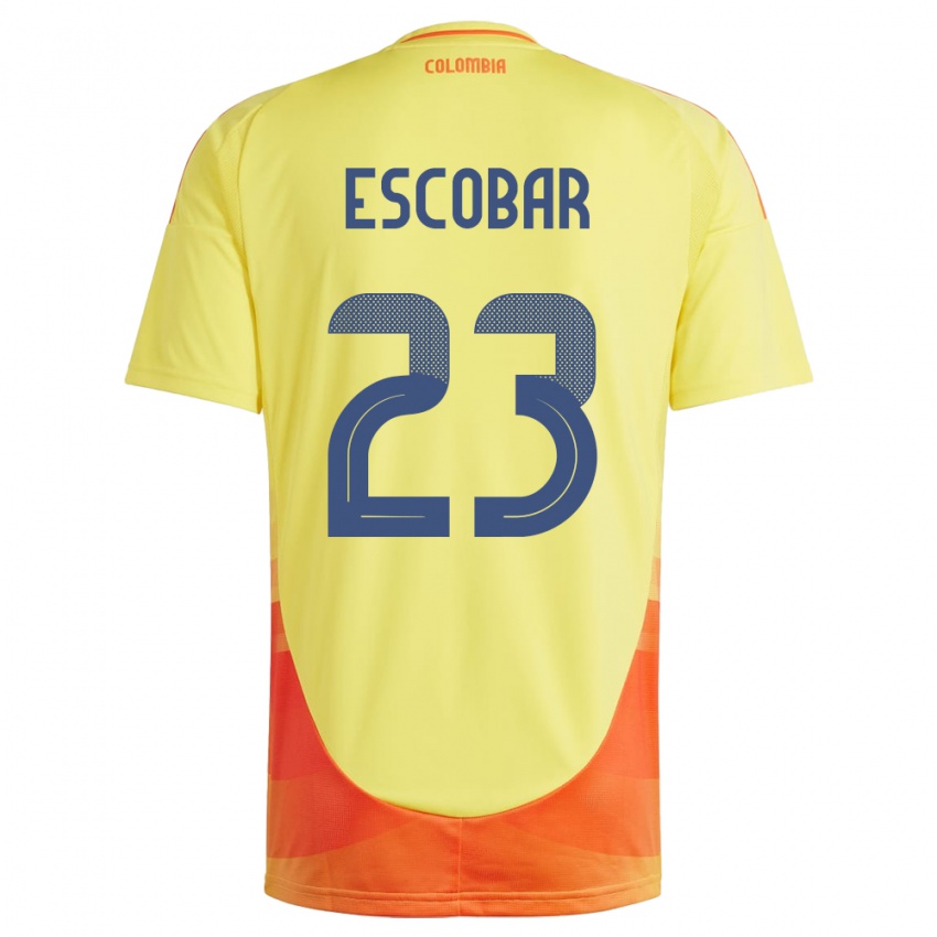 Bambino Maglia Colombia Josen Escobar #23 Giallo Kit Gara Home 24-26 Maglietta