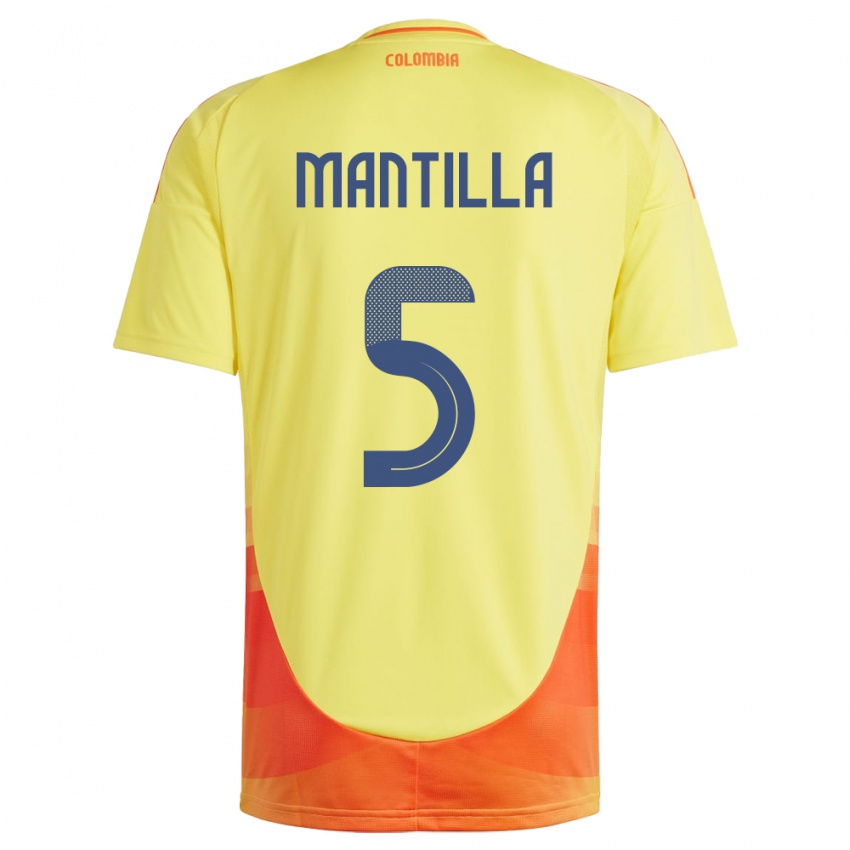 Bambino Maglia Colombia Kevin Mantilla #5 Giallo Kit Gara Home 24-26 Maglietta