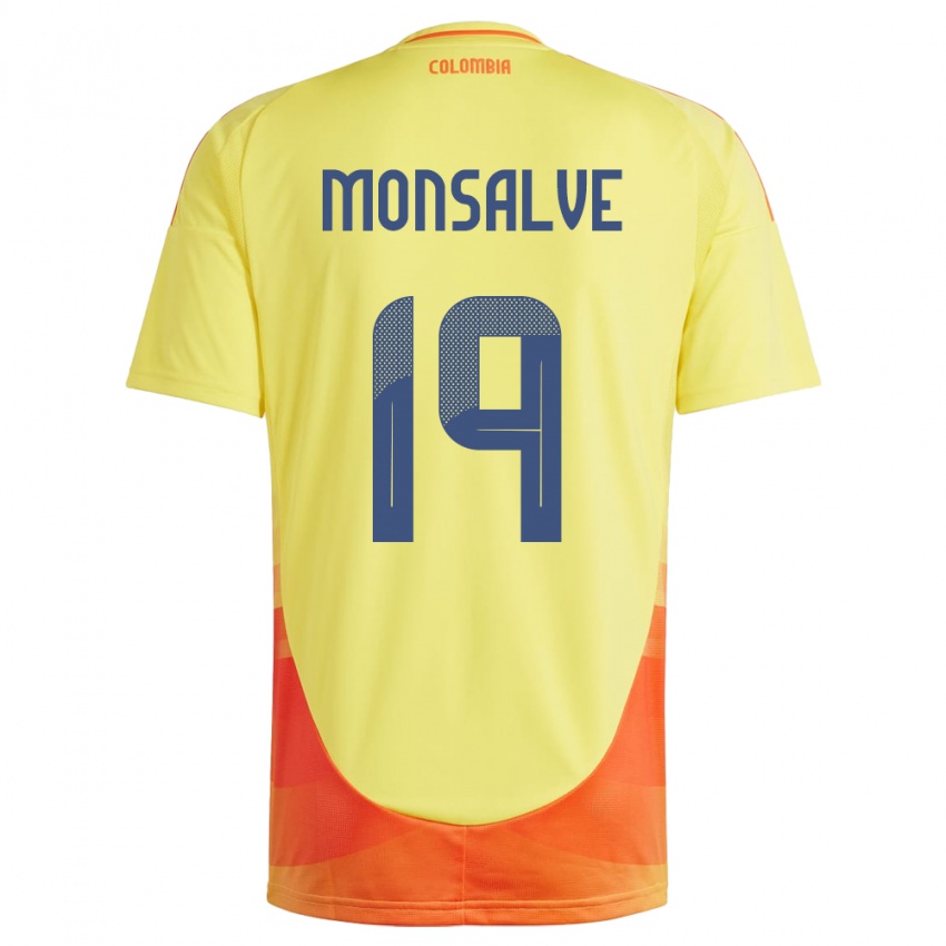 Bambino Maglia Colombia Miguel Monsalve #19 Giallo Kit Gara Home 24-26 Maglietta