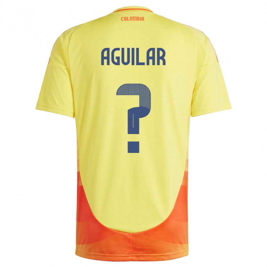 Bambino Maglia Colombia Alejandro Aguilar #0 Giallo Kit Gara Home 24-26 Maglietta