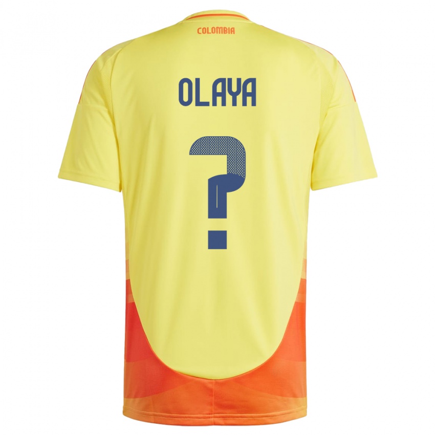 Bambino Maglia Colombia Elber Olaya #0 Giallo Kit Gara Home 24-26 Maglietta