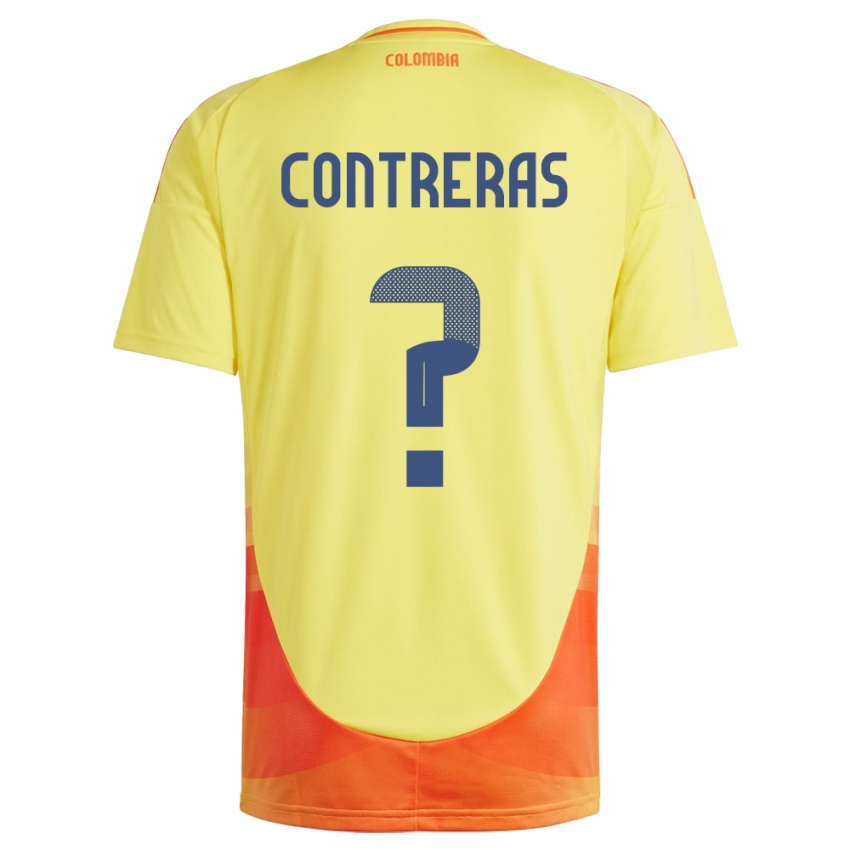 Bambino Maglia Colombia David Contreras #0 Giallo Kit Gara Home 24-26 Maglietta