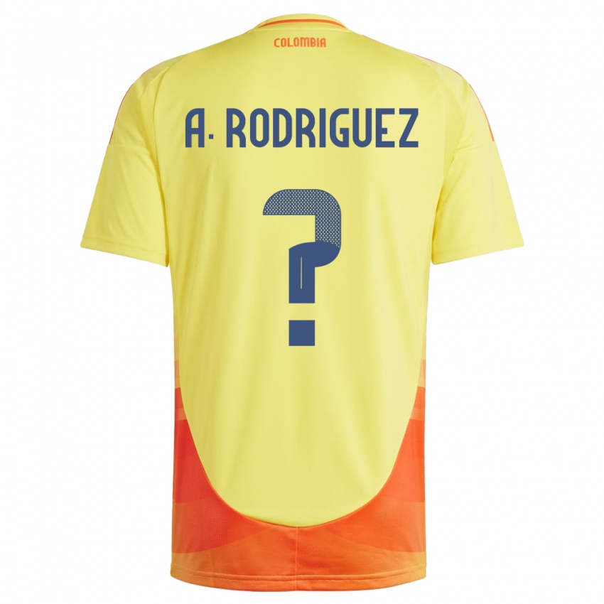 Bambino Maglia Colombia Andrés Rodríguez #0 Giallo Kit Gara Home 24-26 Maglietta