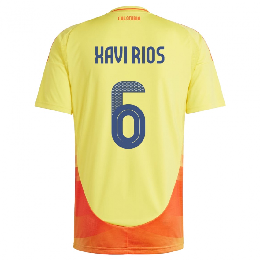 Bambino Maglia Colombia Xavi Ríos #6 Giallo Kit Gara Home 24-26 Maglietta