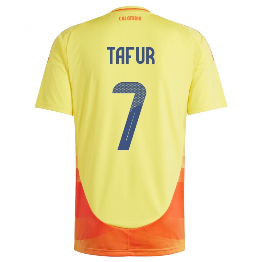 Bambino Maglia Colombia Luis Tafur #7 Giallo Kit Gara Home 24-26 Maglietta