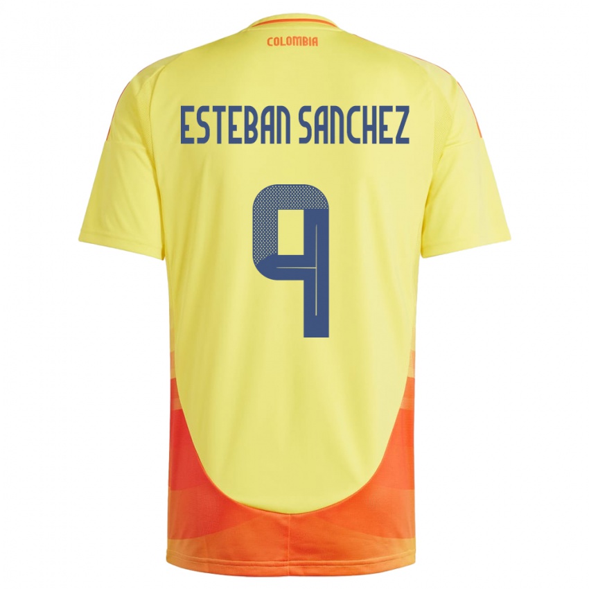 Bambino Maglia Colombia Juan Esteban Sánchez #9 Giallo Kit Gara Home 24-26 Maglietta