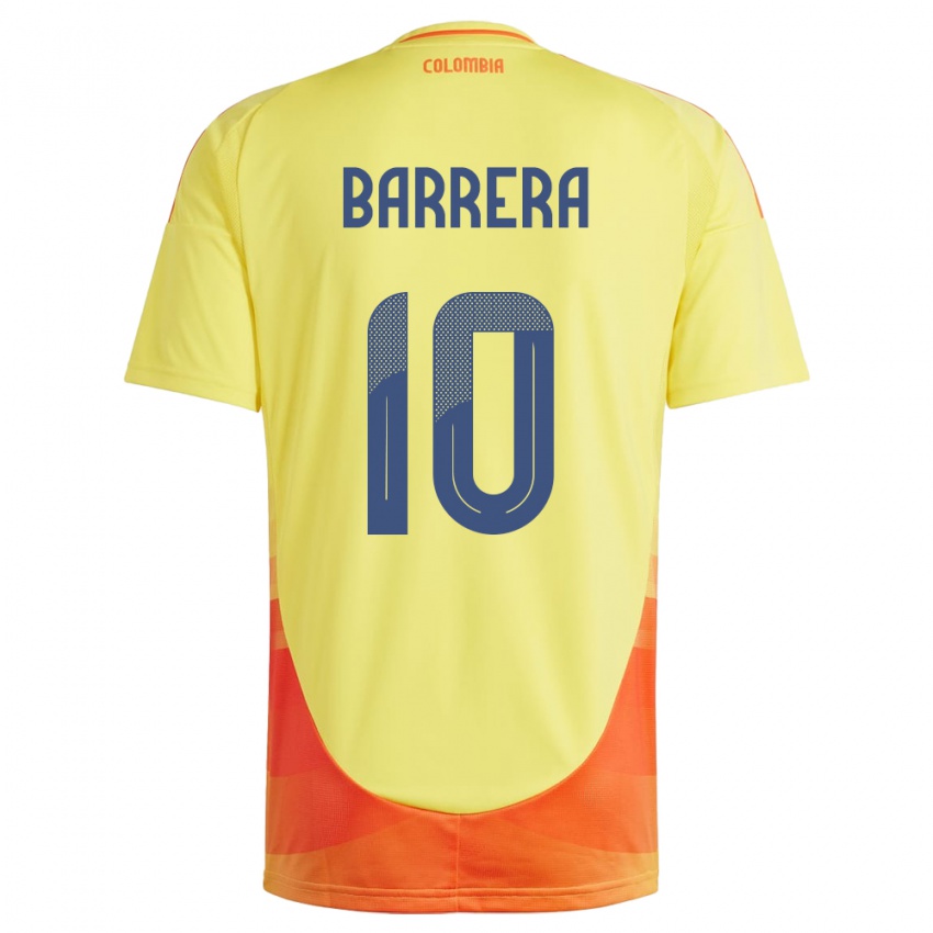 Bambino Maglia Colombia Jordan Barrera #10 Giallo Kit Gara Home 24-26 Maglietta