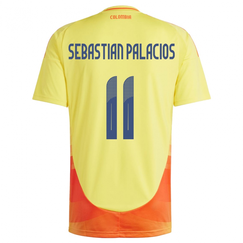 Bambino Maglia Colombia Juan Sebastián Palacios #11 Giallo Kit Gara Home 24-26 Maglietta