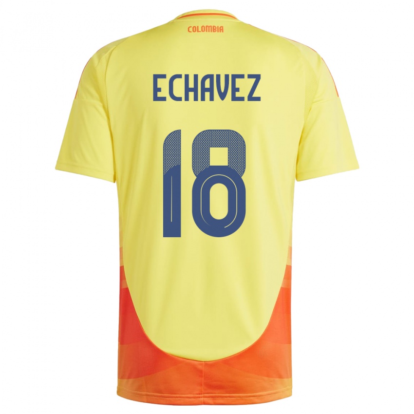 Bambino Maglia Colombia Jhon Echavez #18 Giallo Kit Gara Home 24-26 Maglietta