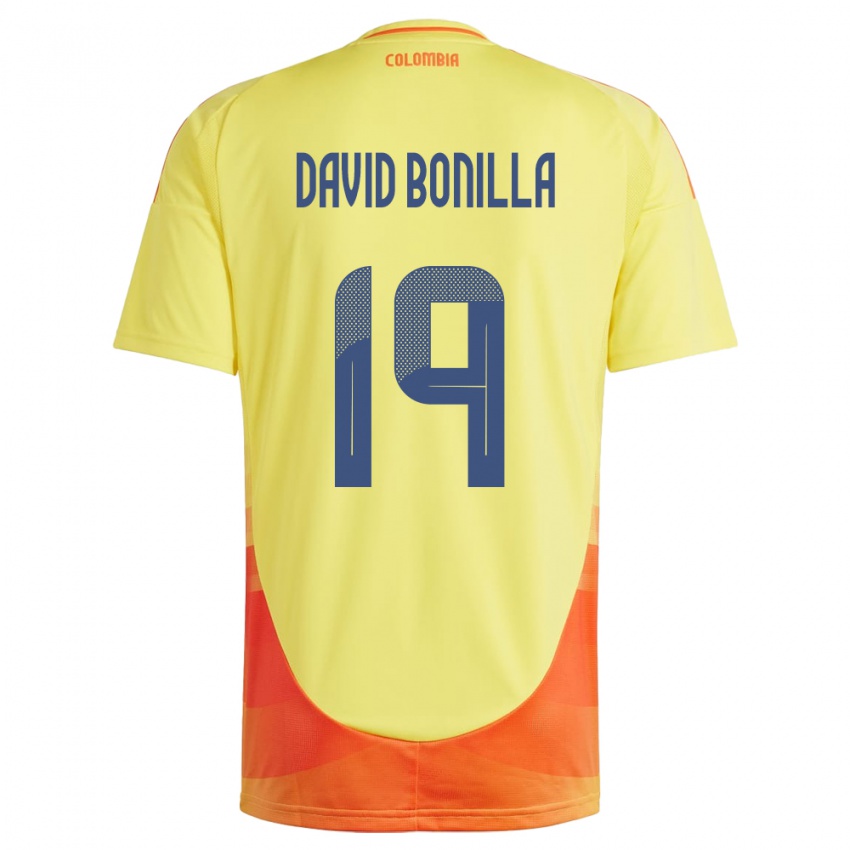 Bambino Maglia Colombia Juan David Bonilla #19 Giallo Kit Gara Home 24-26 Maglietta