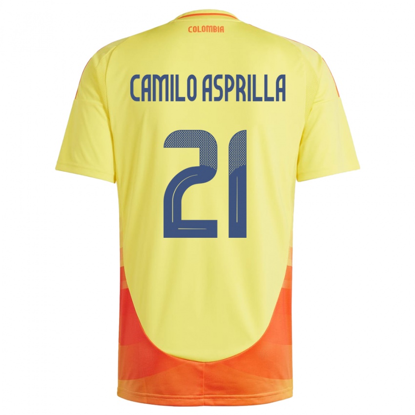 Bambino Maglia Colombia Juan Camilo Asprilla #21 Giallo Kit Gara Home 24-26 Maglietta