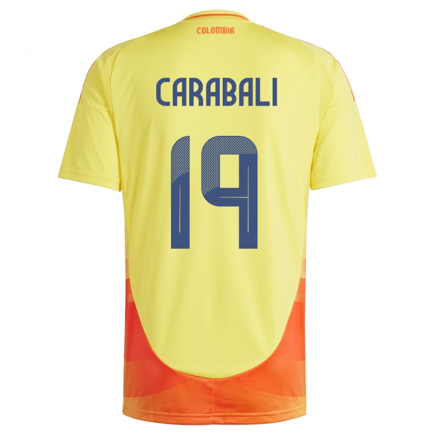 Bambino Maglia Colombia Jorelyn Carabalí #19 Giallo Kit Gara Home 24-26 Maglietta